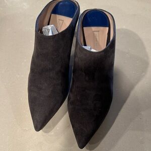 Stuart Weitzman Black Suede Mules